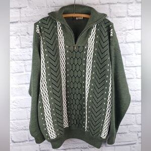 Vintage 90's Tricots Giro Quarter Zip Mock Neck Retro Sweater